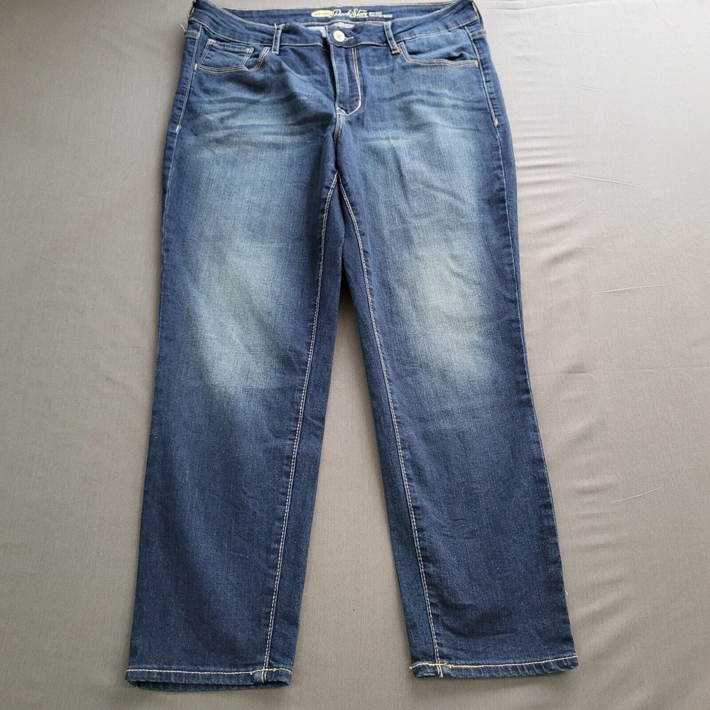 Old Navy Rockstar Mid-Rise Skinny Crop Jeans Sierra Dark Wash‎ Blue Womens Sz 12